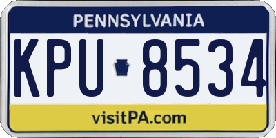 PA license plate KPU8534