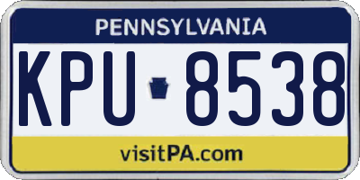 PA license plate KPU8538