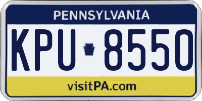 PA license plate KPU8550