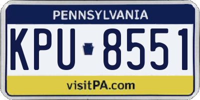 PA license plate KPU8551