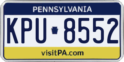 PA license plate KPU8552