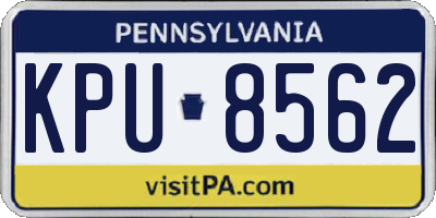 PA license plate KPU8562