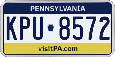 PA license plate KPU8572