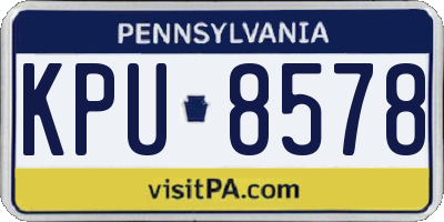 PA license plate KPU8578