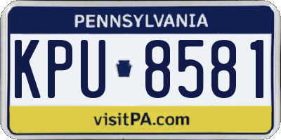 PA license plate KPU8581