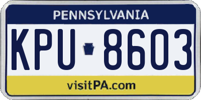 PA license plate KPU8603
