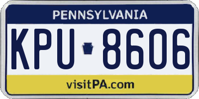 PA license plate KPU8606