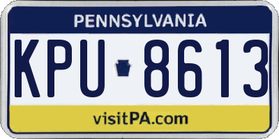 PA license plate KPU8613