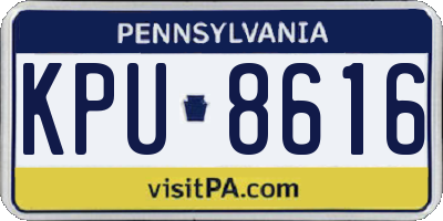 PA license plate KPU8616