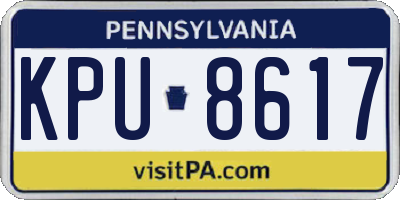 PA license plate KPU8617