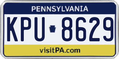 PA license plate KPU8629