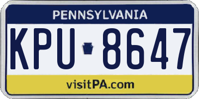 PA license plate KPU8647