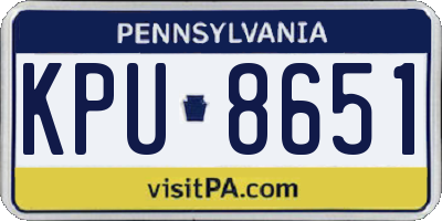 PA license plate KPU8651