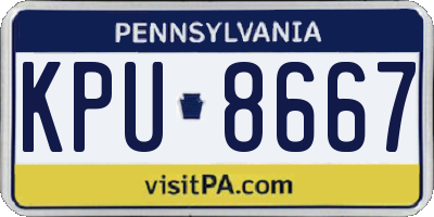 PA license plate KPU8667