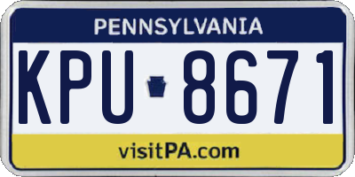 PA license plate KPU8671