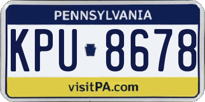 PA license plate KPU8678