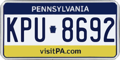 PA license plate KPU8692