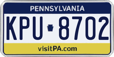 PA license plate KPU8702