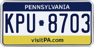 PA license plate KPU8703