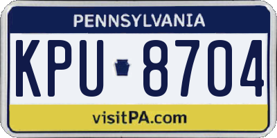 PA license plate KPU8704