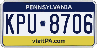 PA license plate KPU8706