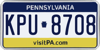 PA license plate KPU8708