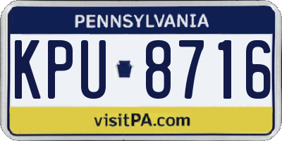 PA license plate KPU8716