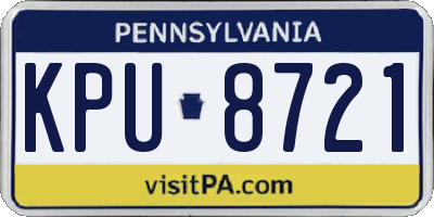PA license plate KPU8721