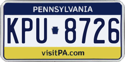 PA license plate KPU8726