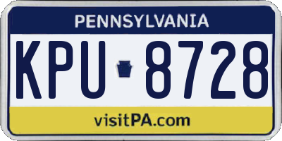 PA license plate KPU8728