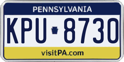 PA license plate KPU8730