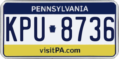 PA license plate KPU8736
