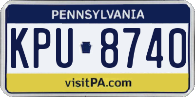PA license plate KPU8740