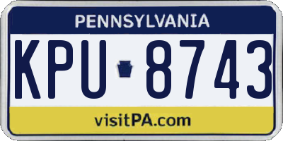 PA license plate KPU8743
