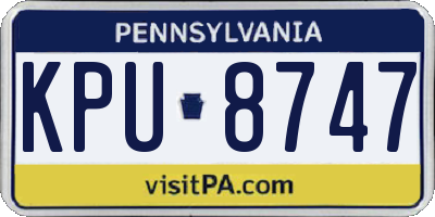 PA license plate KPU8747