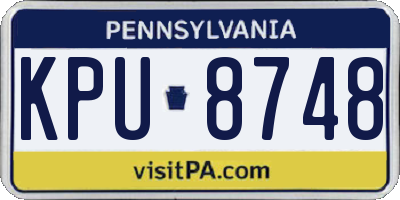 PA license plate KPU8748