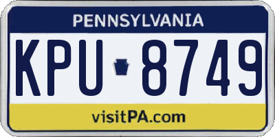 PA license plate KPU8749