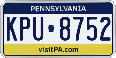 PA license plate KPU8752