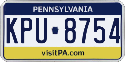 PA license plate KPU8754