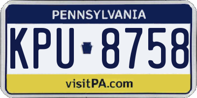 PA license plate KPU8758