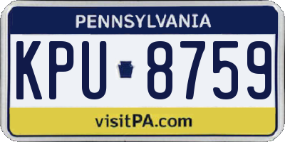 PA license plate KPU8759