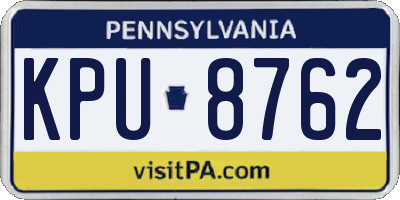 PA license plate KPU8762