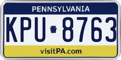 PA license plate KPU8763