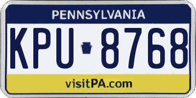 PA license plate KPU8768
