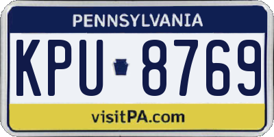 PA license plate KPU8769