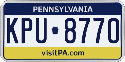 PA license plate KPU8770