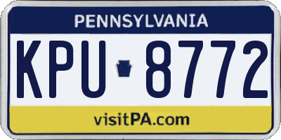 PA license plate KPU8772