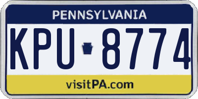 PA license plate KPU8774
