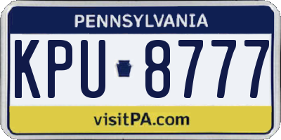 PA license plate KPU8777