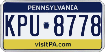 PA license plate KPU8778
